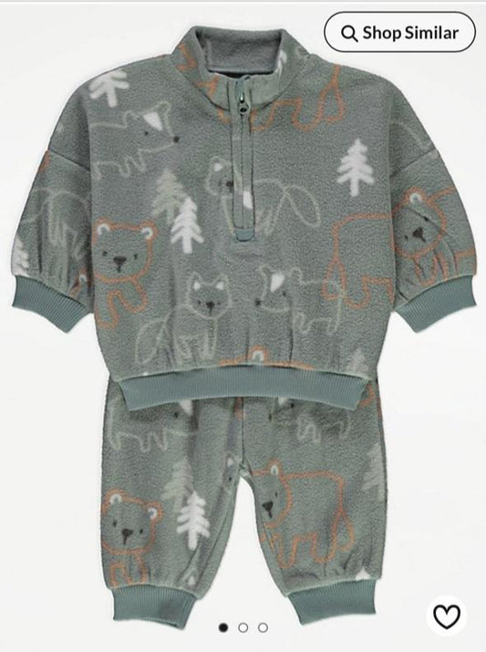 George Fleece Woodland Shirt & Trouser Set