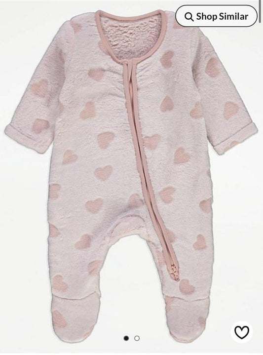 George Velour Zipped Sleepsuit