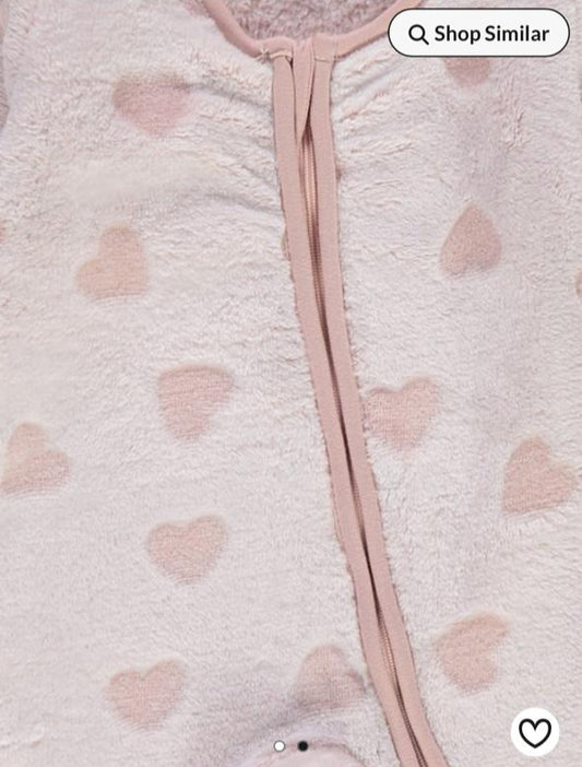 George Velour Zipped Sleepsuit