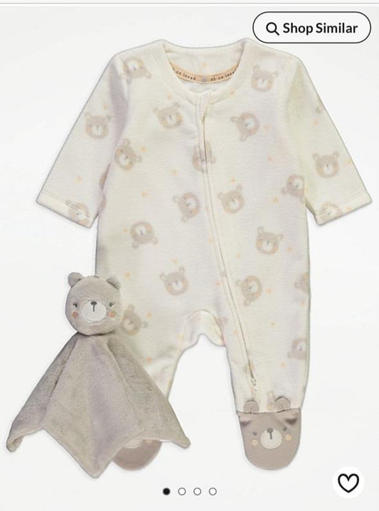 George Fleeced Sleepsuit & Comfort Toy