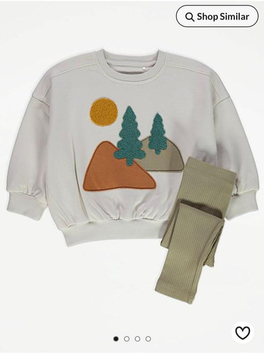 George Embroided Tree Sweatshirt & Trouser Set