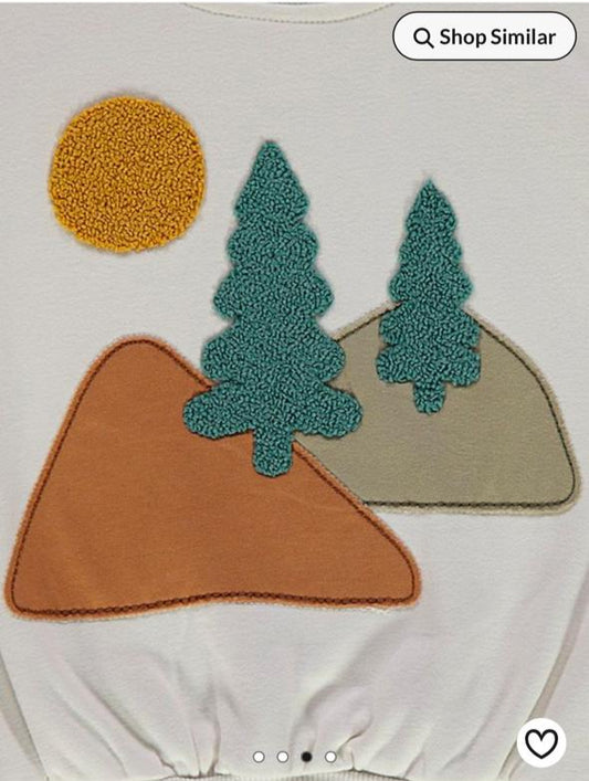 George Embroided Tree Sweatshirt & Trouser Set