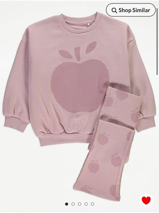 George Printed Apple Sweatshirt & Trouser Set