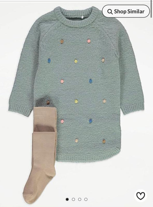 George Embroidered Knitted Dress & leggings