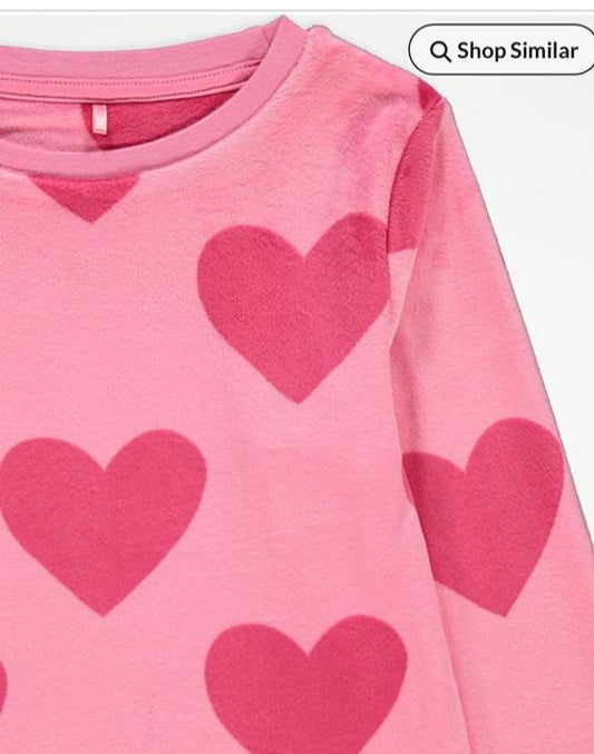 George Hearts Fleece Shirt & Trouser Set with matching socks