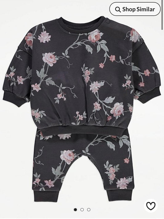 George Printed Floral Sweatshirt & Trouser Set