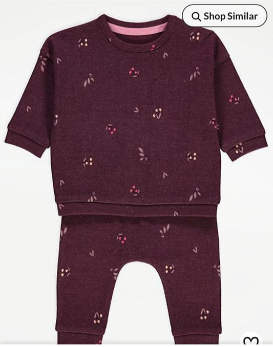 George Floral Soft Knitted Sweatshirt & Trouser Set