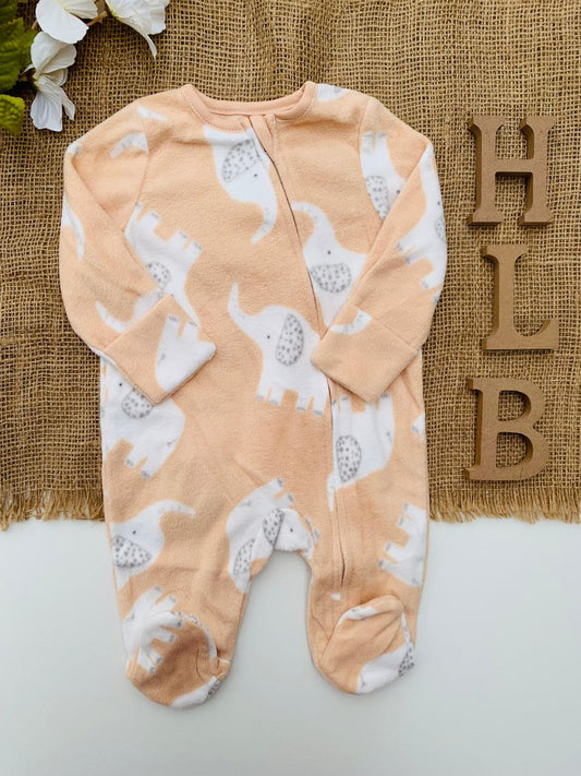 Tu Clothing Printed Elephant Fleece Sleepsuit
