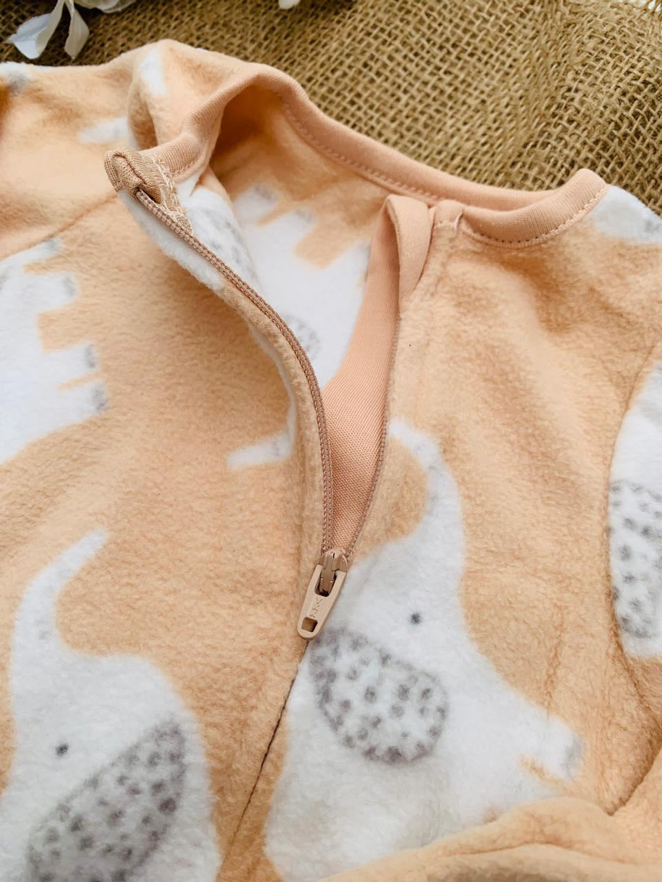 Tu Clothing Printed Elephant Fleece Sleepsuit