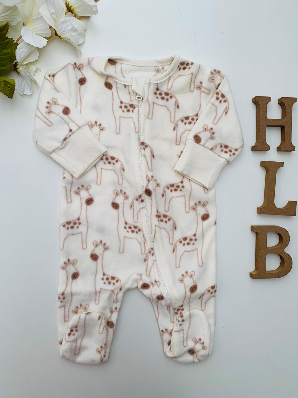 Matalan Printed Giraffe Zip Fleece Sleepsuit