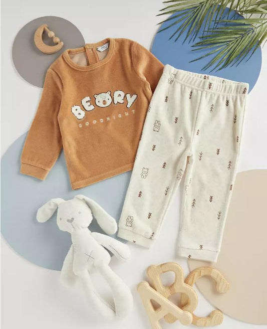 Max Emboriderd Bear Velour Shirt & Trouser