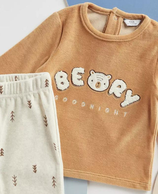 Max Emboriderd Bear Velour Shirt & Trouser