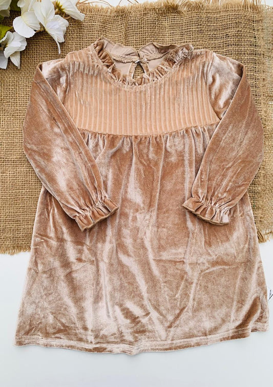 Shein Beige Velour Frill Frock