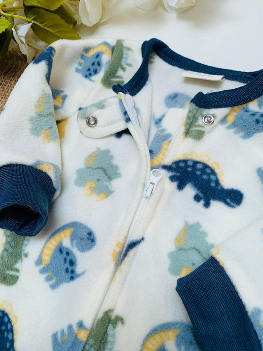 Juniors Dino Print Fleece Sleepsuit