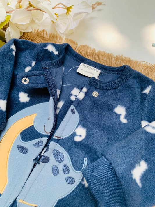 Juniors Embroidered Dino Fleece Sleepsuit
