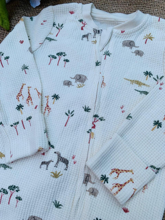 Tu Clothing Ribbed Safari Zipped Sleepsuit