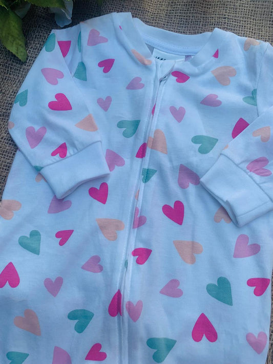 H&M Colorful Hearts Sleepsuit