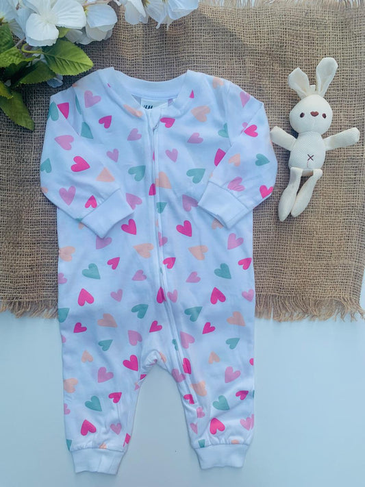 H&M Colorful Hearts Sleepsuit