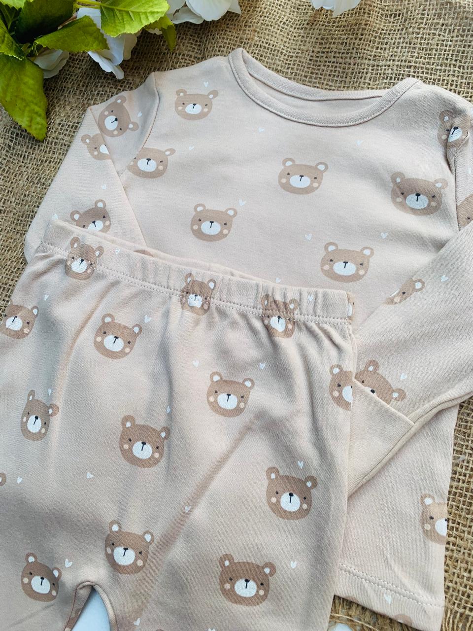 George Printed Bear Shirt & Footed Pyjama