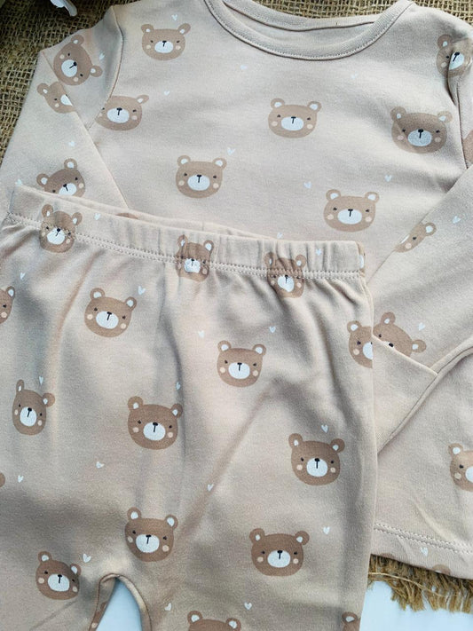George Printed Bear Shirt & Footed Pyjama