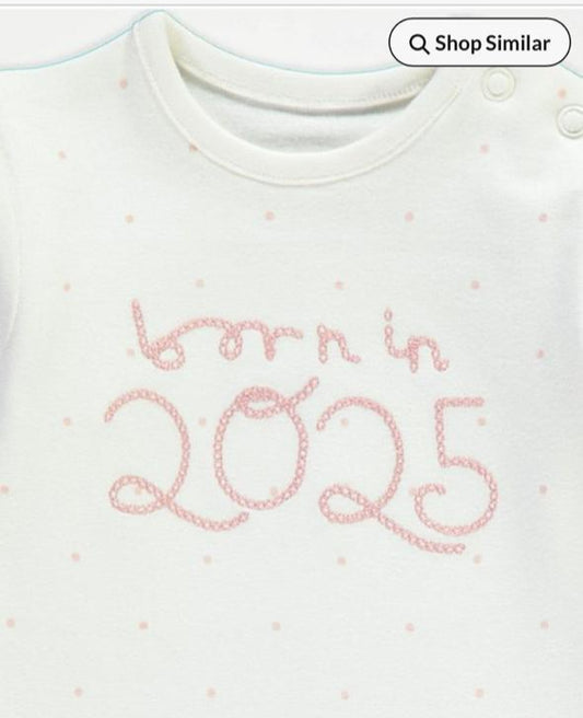 George Embroidered "Born in 2025" 3pc Set