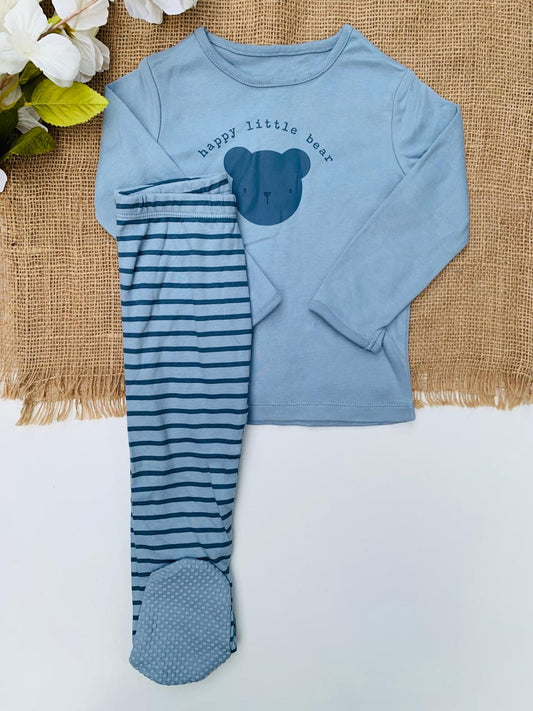 George "Happy Little Bear" Shirt & Footed Pyjama