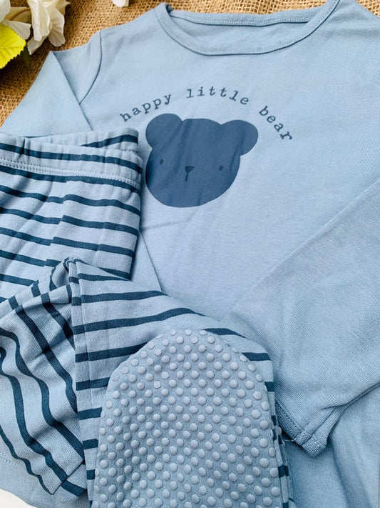 George "Happy Little Bear" Shirt & Footed Pyjama