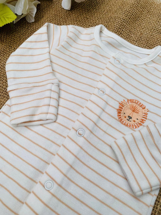 Matalan Embroidered Tiger Face Sleepsuit