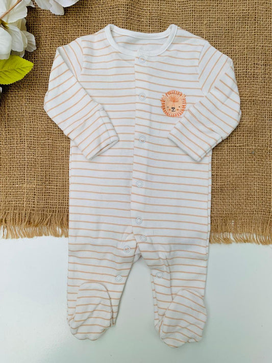 Matalan Embroidered Tiger Face Sleepsuit