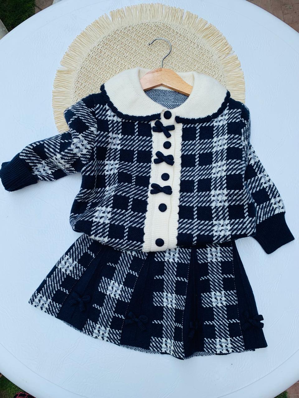 Knitted Cardigan & Skirt