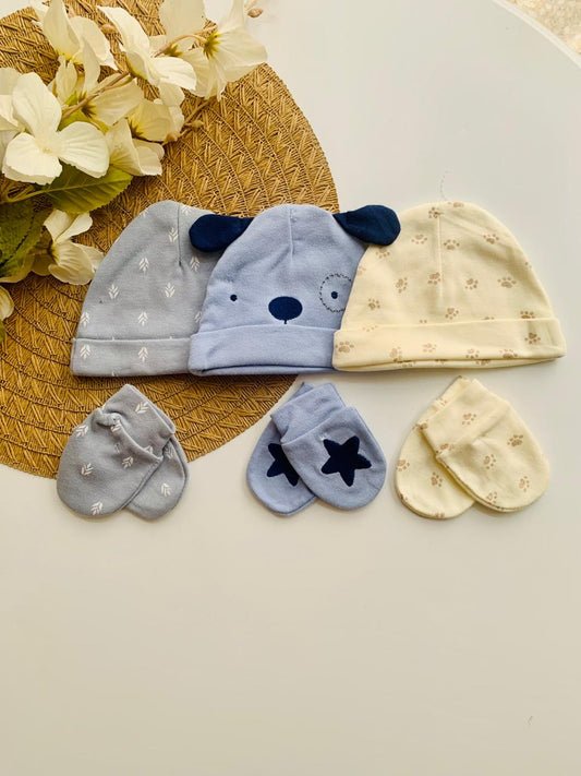 Pack of 3 Caps & Mittens Set