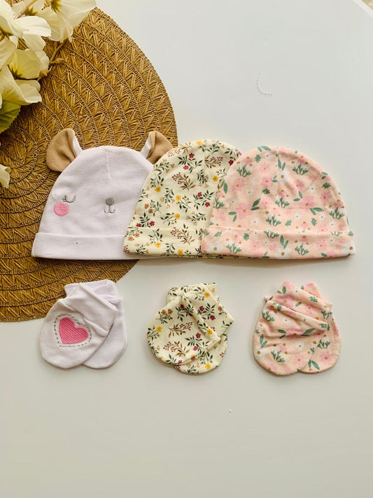 Pack of 3 Caps & Mittens Set
