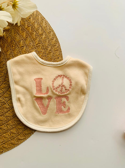 4pc "Love" 2 Bibs & 2 Burb Cloths Set
