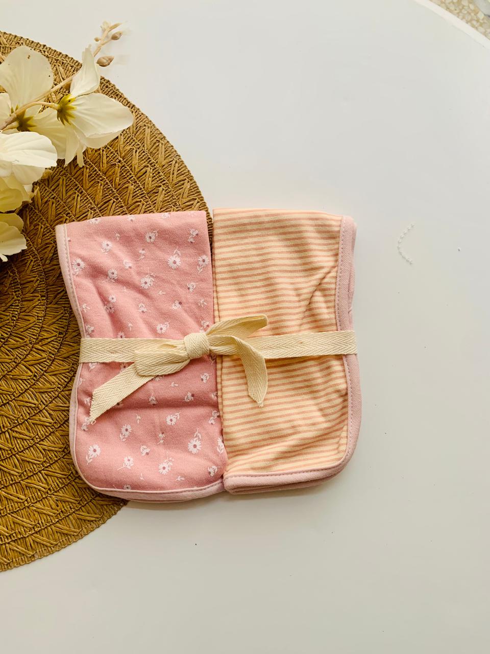4pc "Love" 2 Bibs & 2 Burb Cloths Set