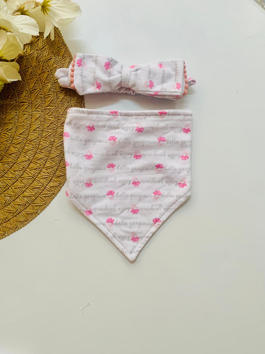 Pack of 3 Bandana Floral Bibs with Head band