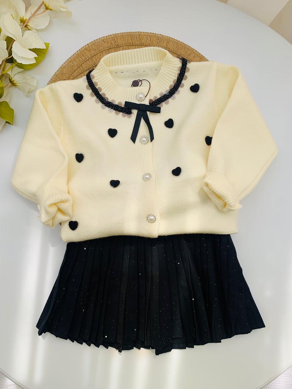 Knitted Cardigan with Glittery Skirt