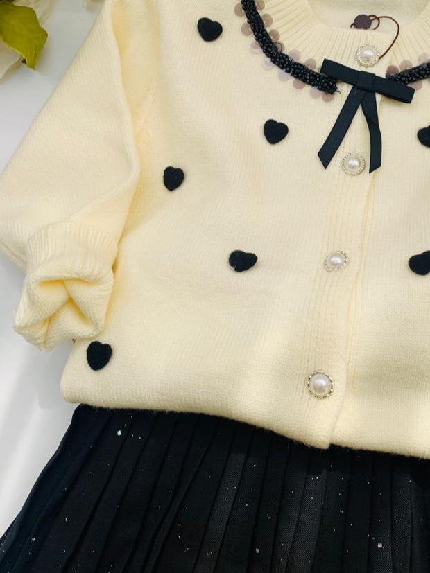 Knitted Cardigan with Glittery Skirt