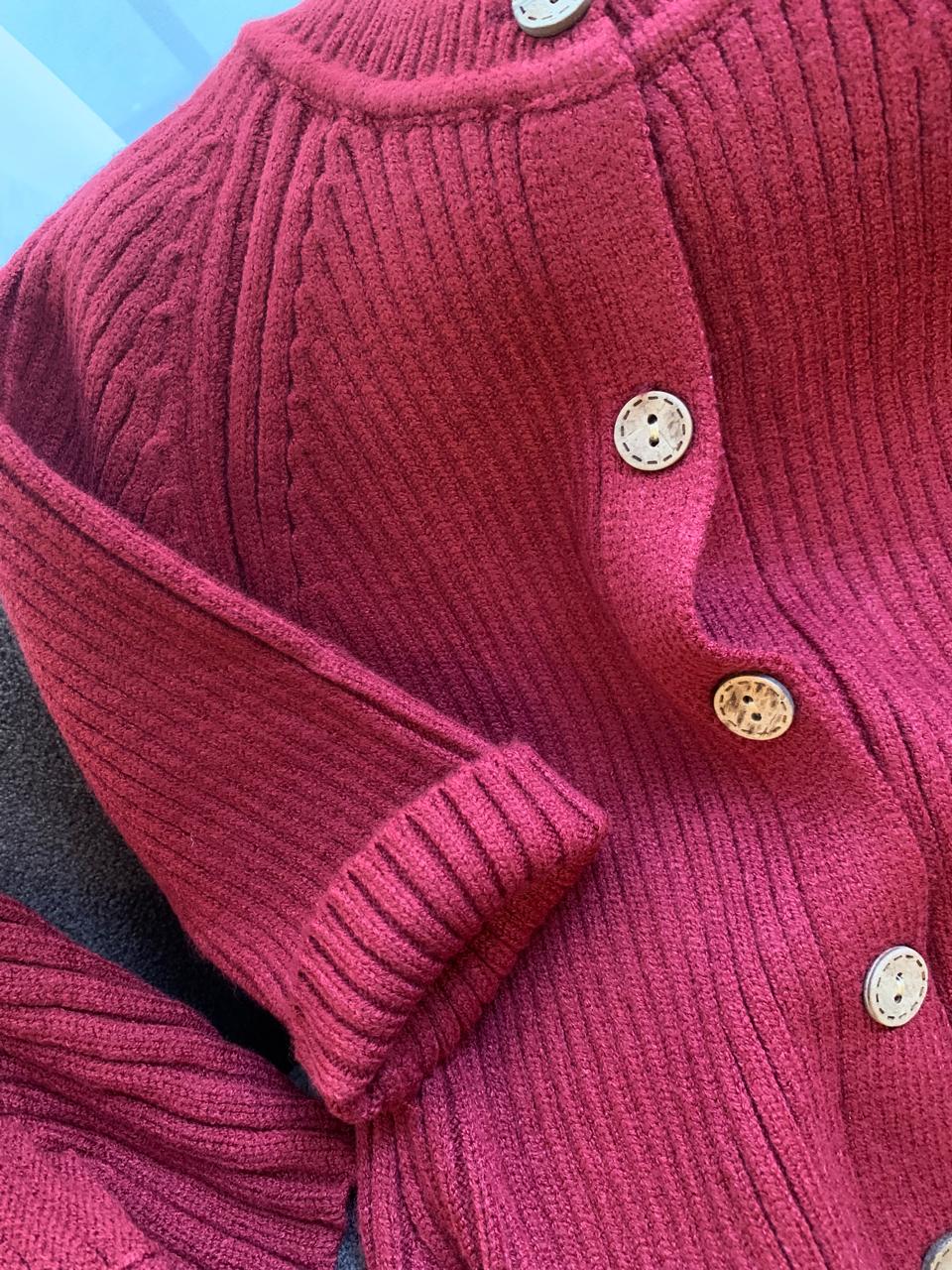 Knitted Buttoned Sleepsuit with Matching Cap