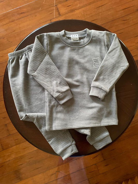 Fleece lined Bear Shirt & Trouser Set