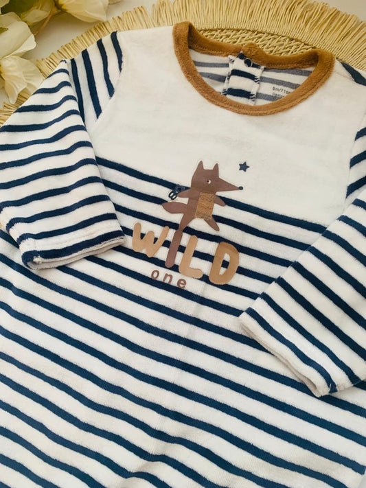 Velour “Wild One" Sleepsuit