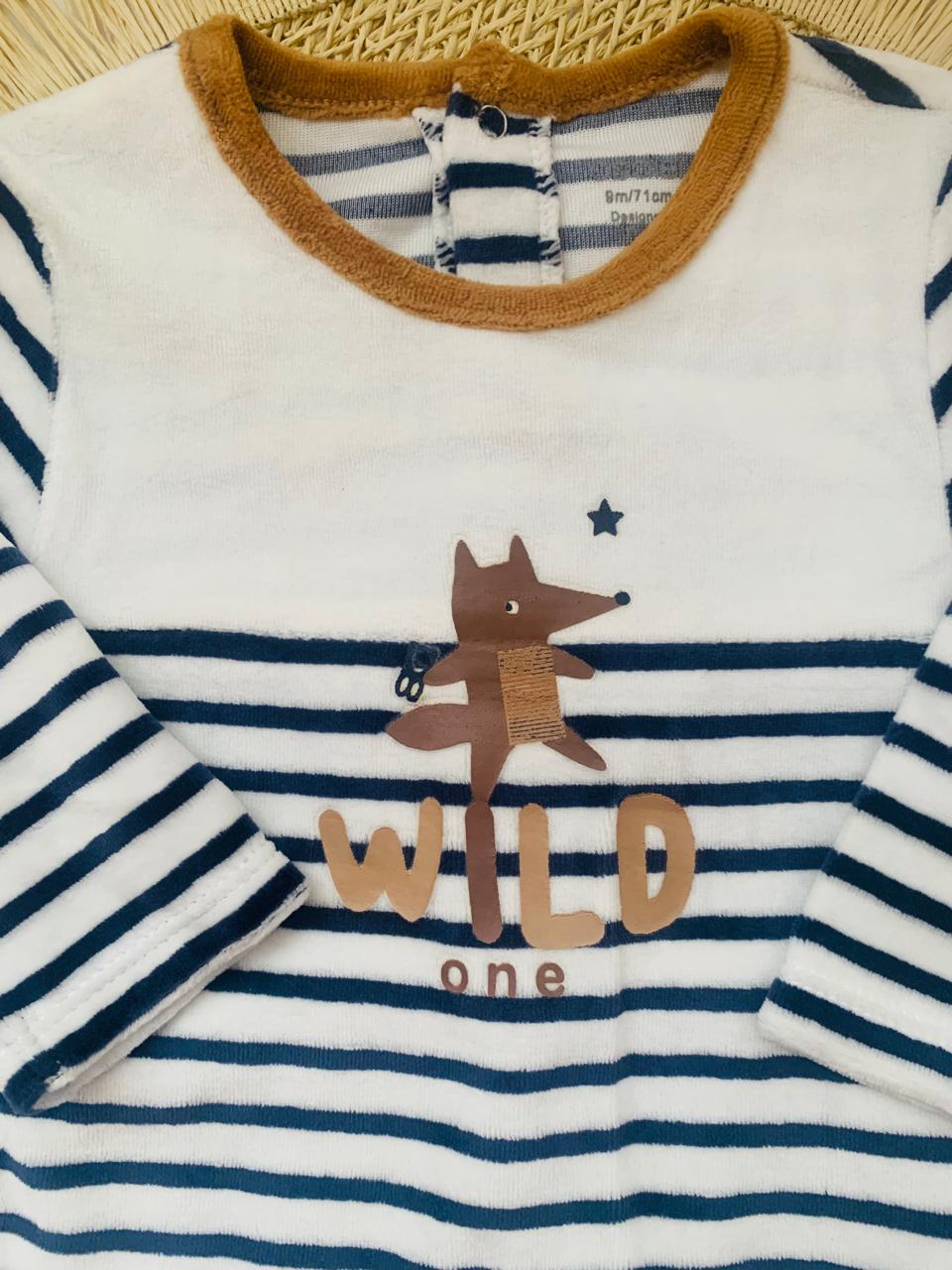 Velour “Wild One" Sleepsuit