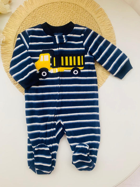 Fleece Embroidered Truck Sleepsuit