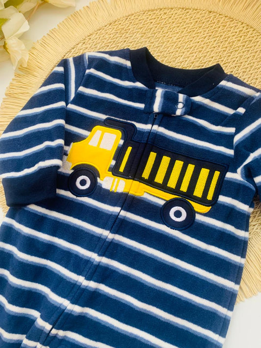 Fleece Embroidered Truck Sleepsuit