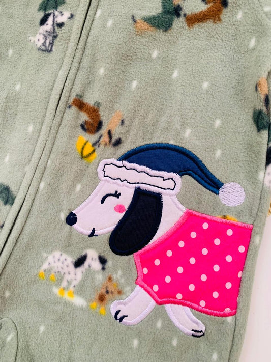 Fleece Embroidered Puppy Sleepsuit