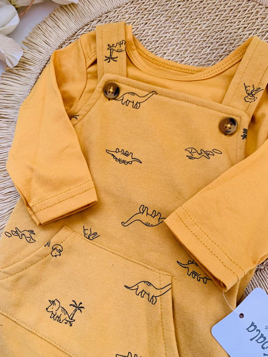 Dinosaurs Dungaree Set with Bodysuit & Socks