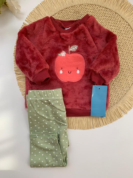 4Pc Velour Shirt, Bodysuit with Pack of two Trousers