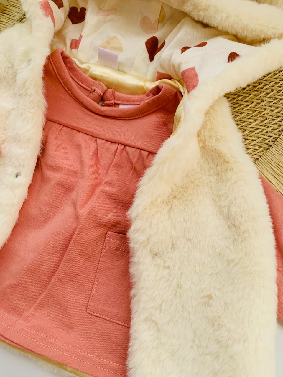 4Pc Furry Jacket with Matching Shirt ,Trouser & Socks Set