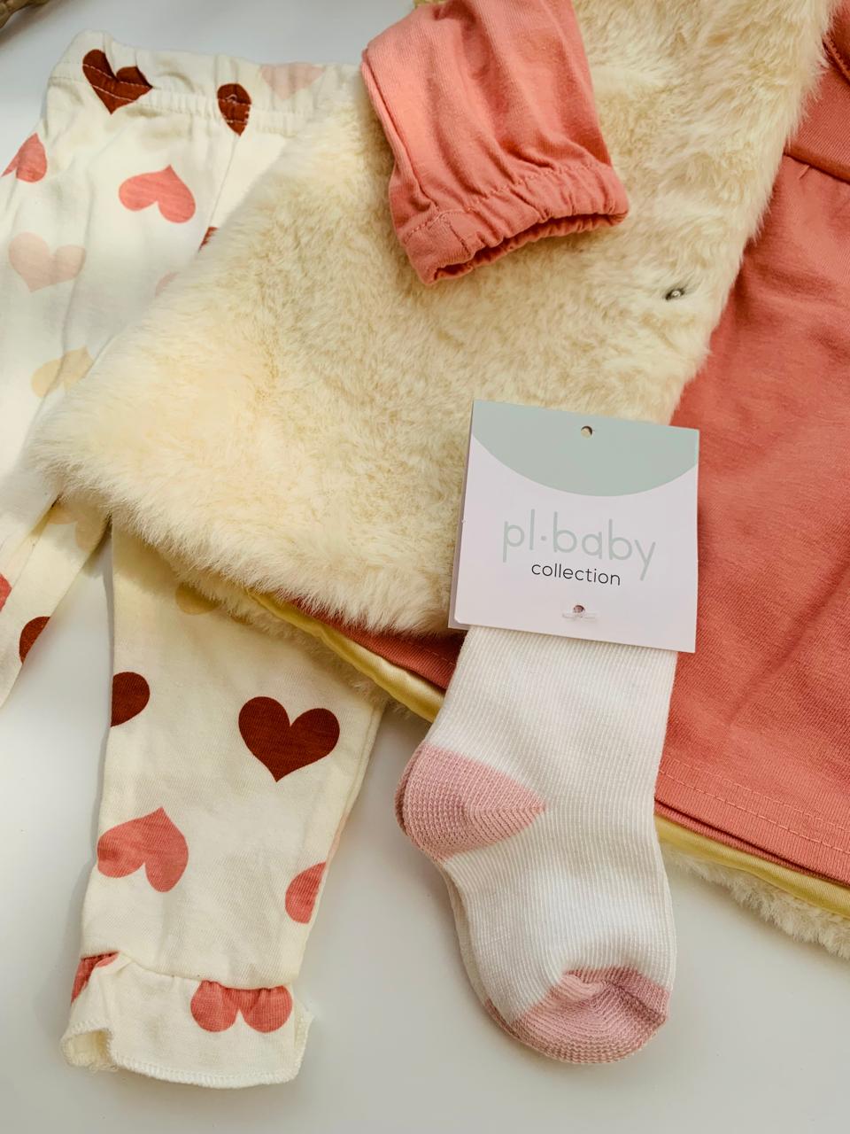 4Pc Furry Jacket with Matching Shirt ,Trouser & Socks Set