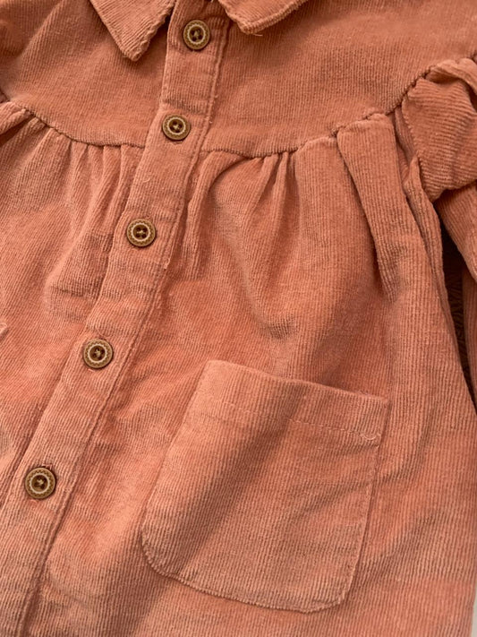 Corduroy Frock with Matching Tights & Headband