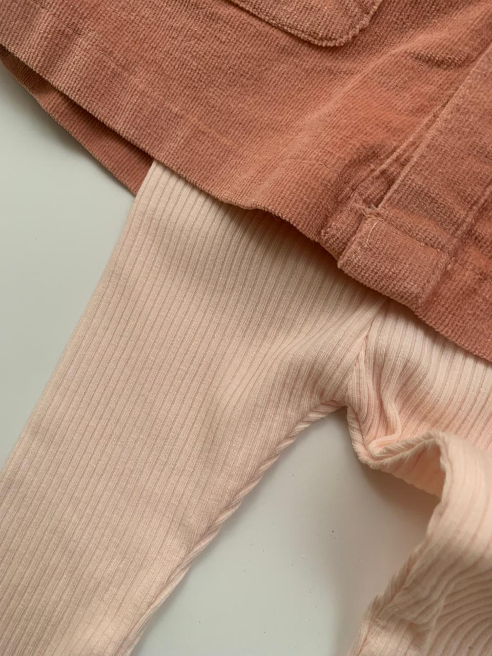 Corduroy Frock with Matching Tights & Headband